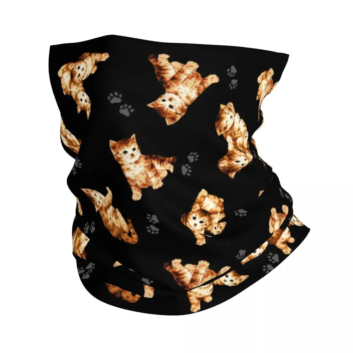 Cute Furry Kitten Cat Lover Bandana Neck Gaiter Printed Balaclavas Face Mask Scarf Cycling Running for Men Women Adult Windproof