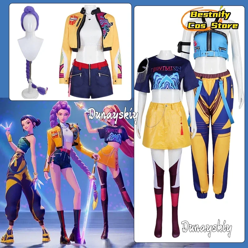 أزياء كوسبلاي كوس هانترز نجم لومي ميرا زوي التأثيرية أزياء أنيمي لعب الأدوار KPop شيطان مجموعة كاملة بدلة فتاة للنساء للهالوين D