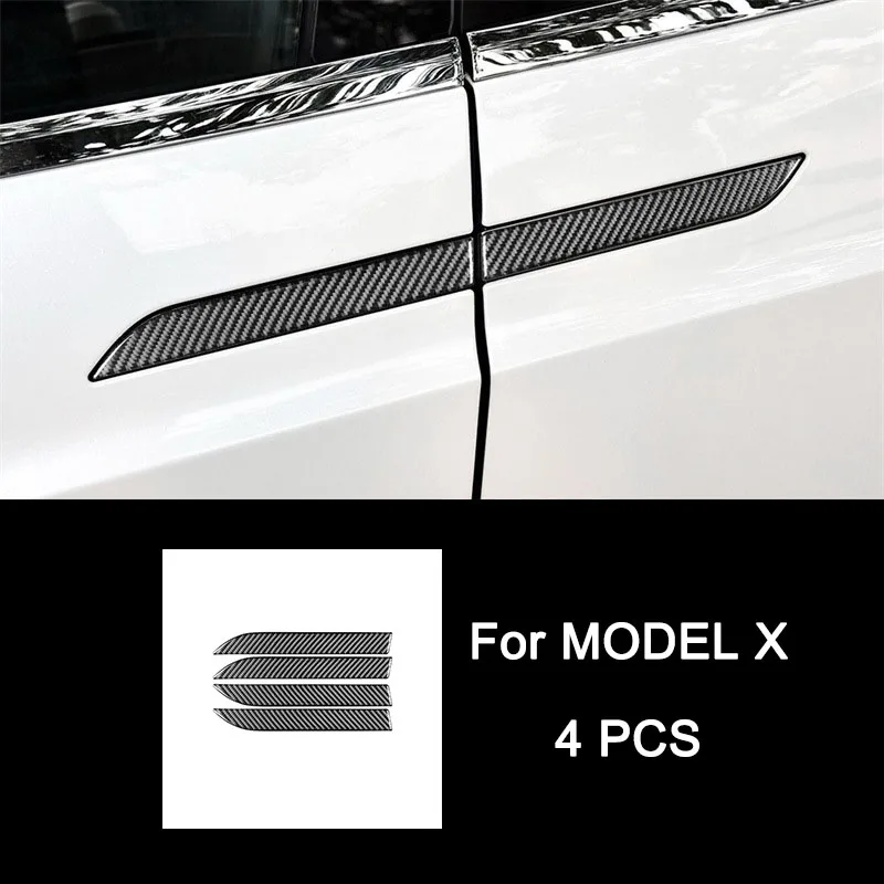 Для Tesla Model X, внешняя дверная ручка из углеродного волокна премиум-класса, декоративная наклейка, аксессуары для модификации интерьера, роскошное обновление