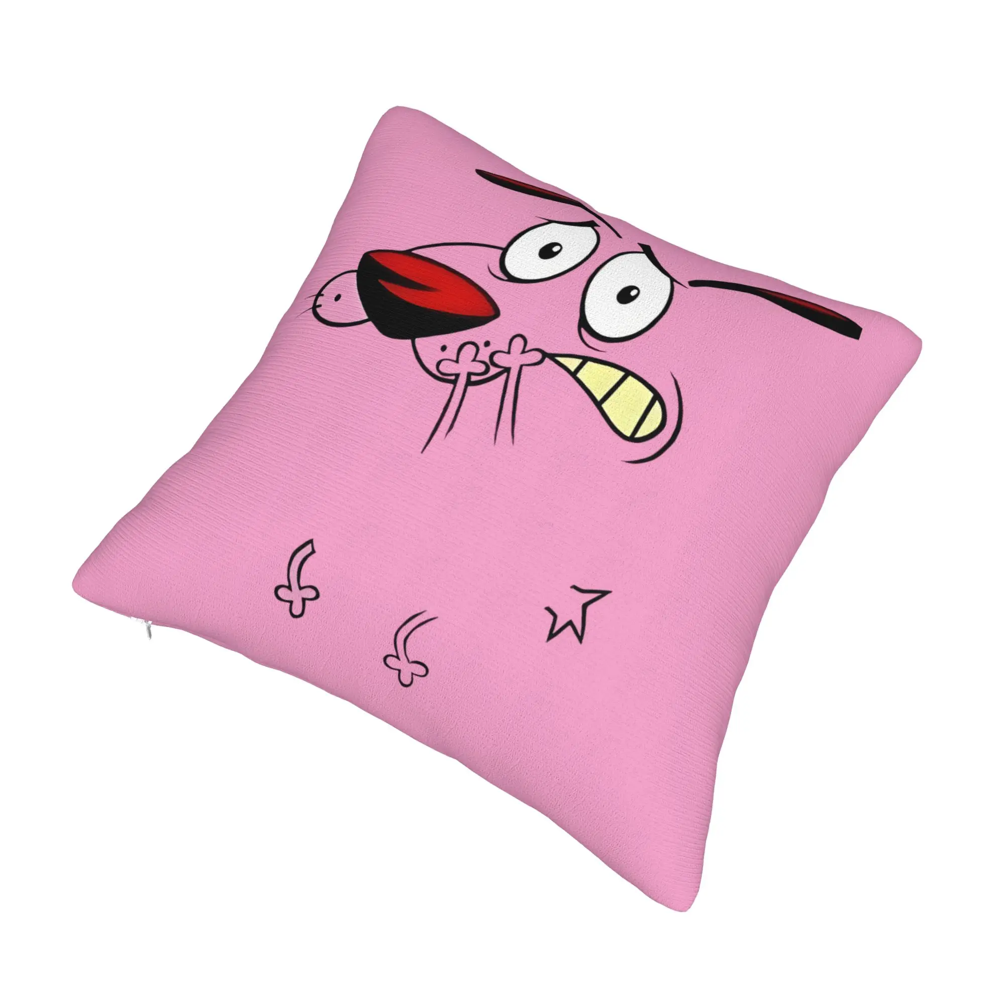 Courage Dog Throw Pillow Case for Sofa Animation Modern Cushion Cover Square Pillowcase