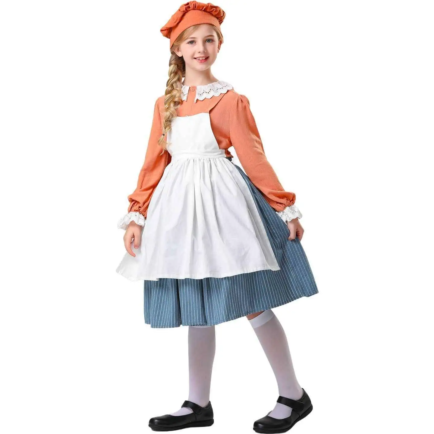 

Medieval Peasant Maid Costume Grandma Countryside Style Farm Clothing Women's Traditional Ethnic Stage Performance Outfit