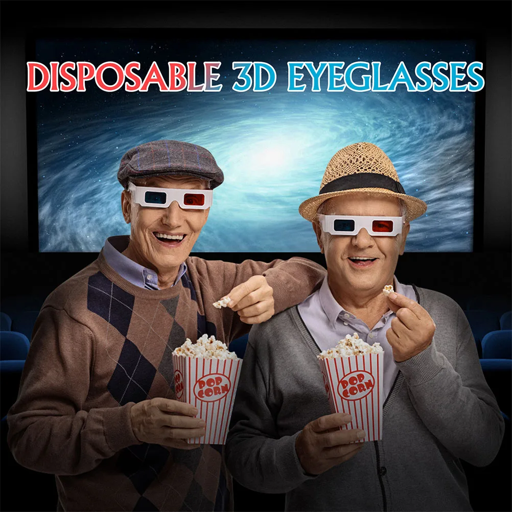 

40Pcs Portable 3D Movie Glasses Anaglyph Paper Red Blue for Fun Viewing Experience