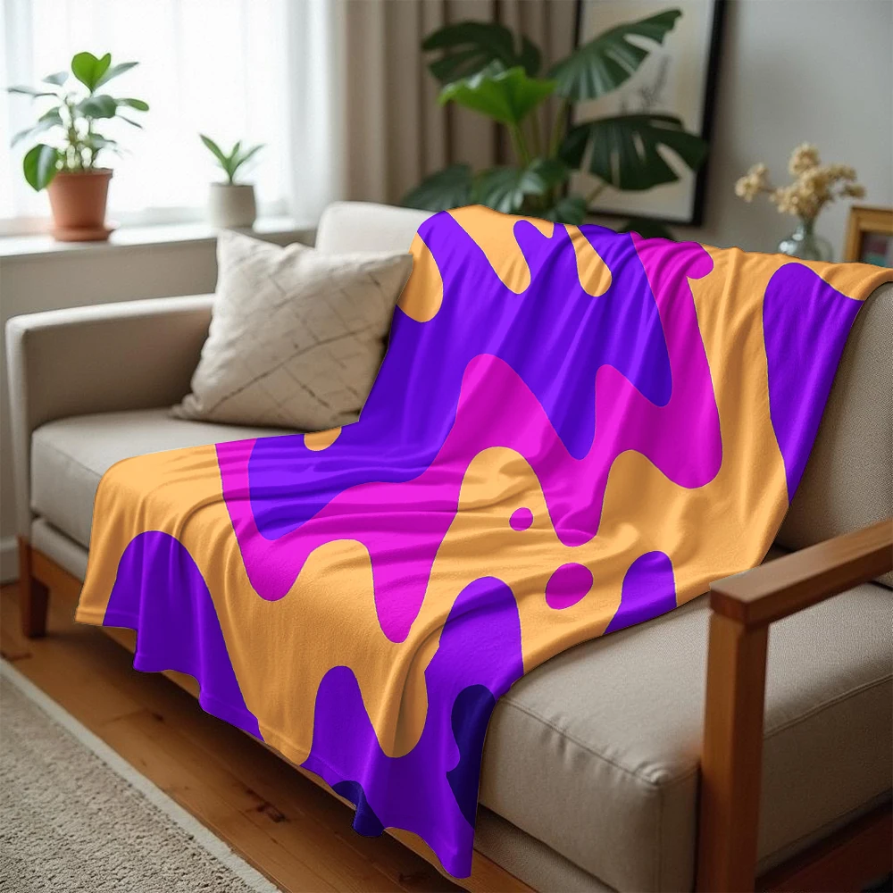 Color Drip Ultra Soft Sherpa Fleece Blanket Fluffy Warm Halloween Cozy Throw for Sofa Couch Bedroom Gift All season