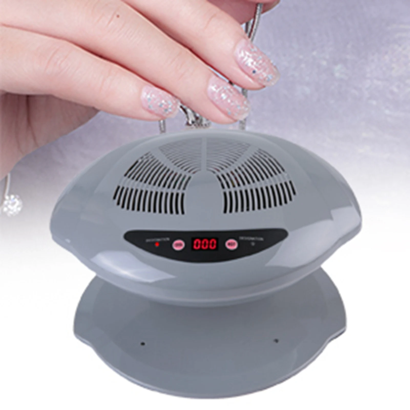 Nail Dryer Temperature Sensor Nail Polish Dryer 2 in 1 Grey Cool/Warm Air Blow Temperature Sensor Nail Polish Dryer Machine