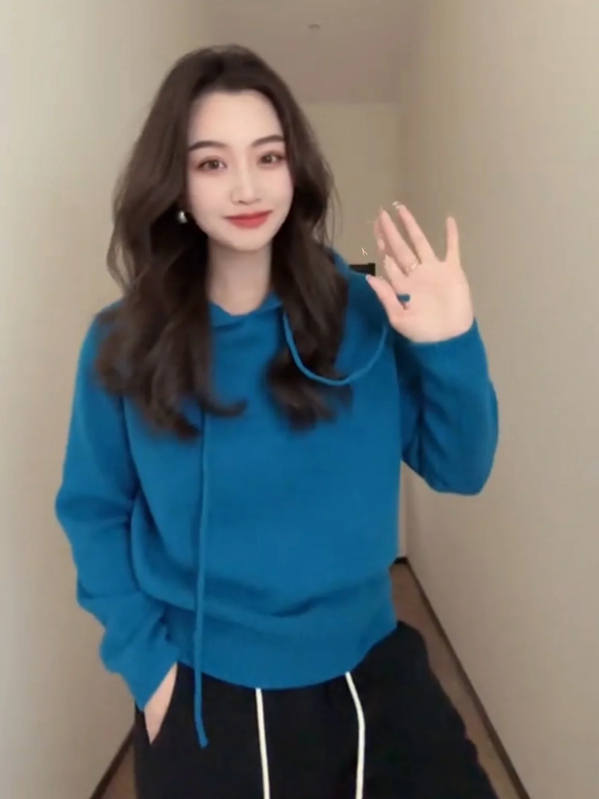 

Женский трикотаж с капюшоном, повседневный, осенний, ленивый, с длинным светом, длина, осенний, ранний утренний, удобный, дышащий