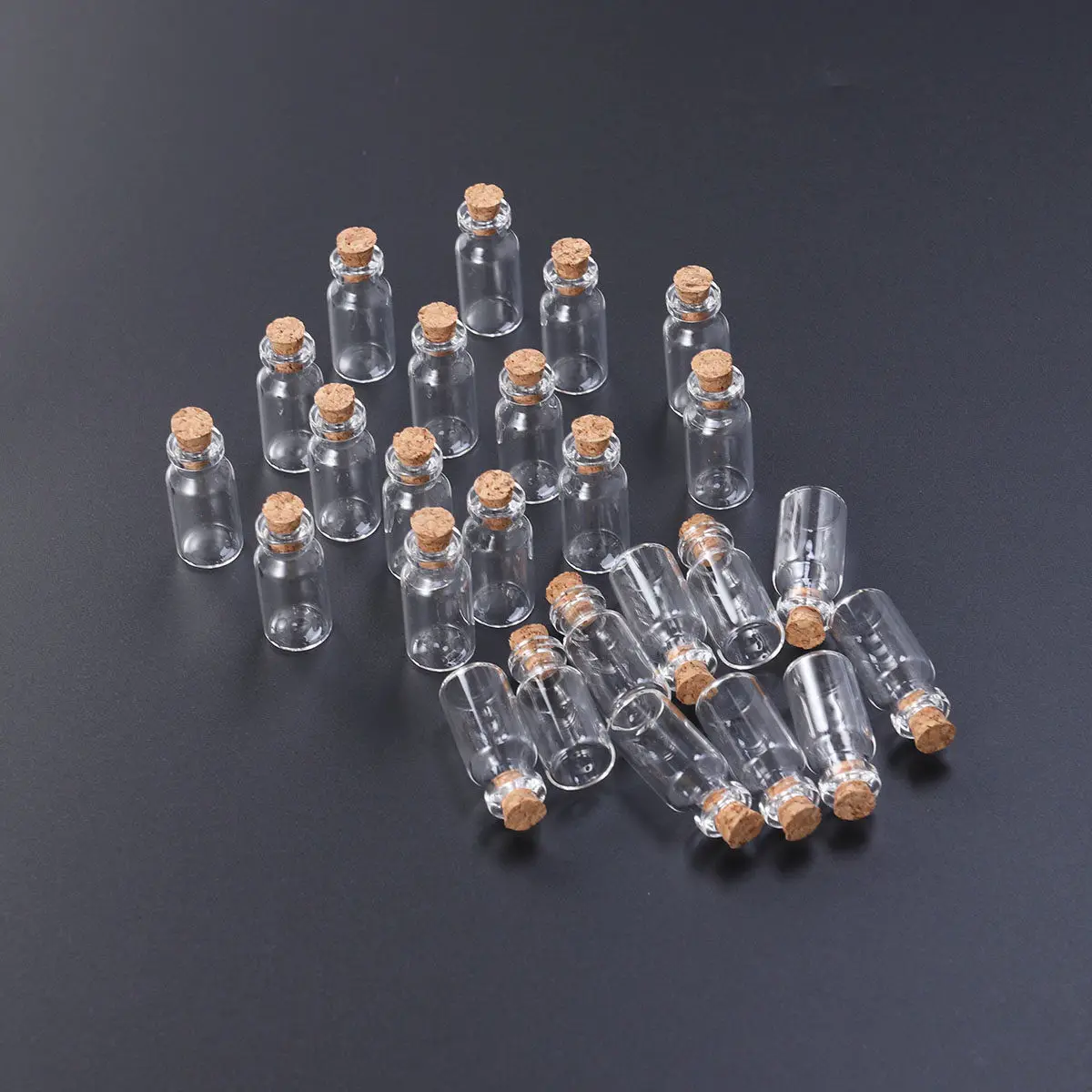 

25Pcs Glass Test Tubes with Caps 16x35x7mm Clear Reusable Lightweight for Candy Lotion Storage Travel Organizers