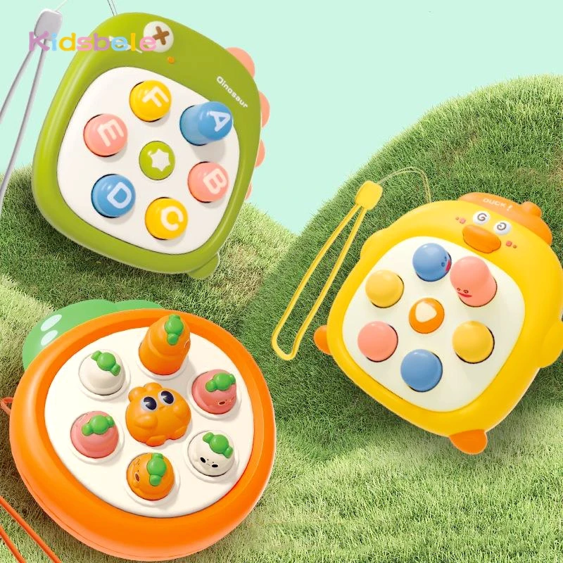 Decompression Handheld Quick Push Game Cute Cartoon Finger Hammering Toy Montessori Educational Hands-on Ability Birthday Gift