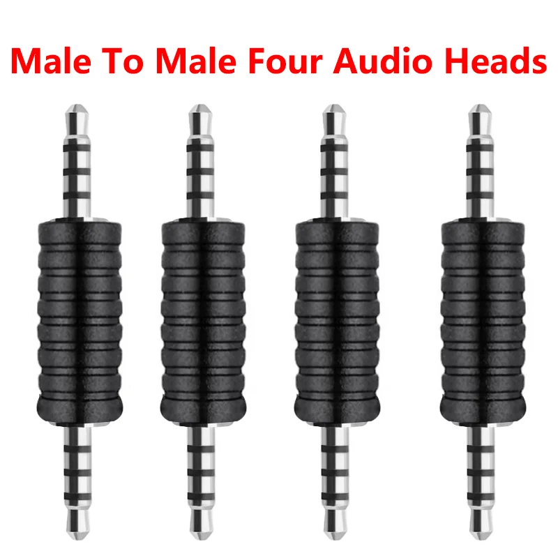 

4 Pole 3.5mm Audio Cable Jack Adapter Male to Male Stereo Aux Plug Straight Converter for MP3 MP4 Earphone Connector