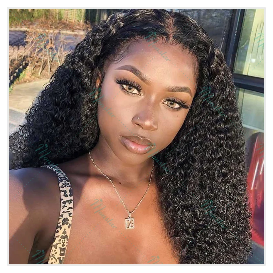 300% Density Kinky Curly Wigs Human Hair 13x4 13x6 HD Lace Front Human Hair Wig Raw Hair 360 Lace Front Wig Human Hair