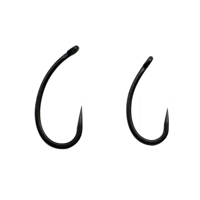 

20Piece Fishing Carp Barbless Hook PTFE Coated High Carbon Steel Matt Black Curved Hook 4/6/8/10 Carp Rig Fishing Tackle