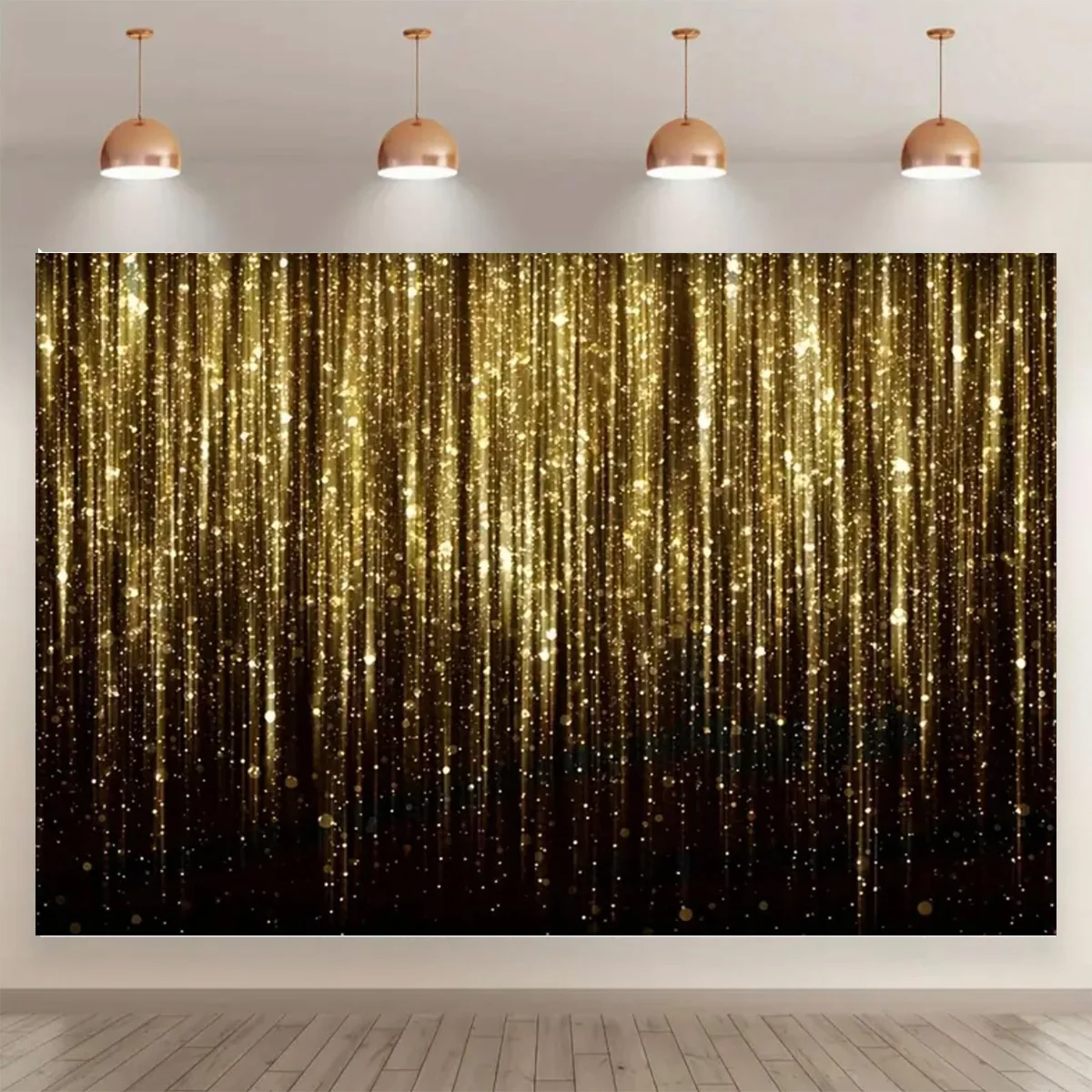 Black Gold Silver Glitter Backdrops Golden Shiny Dot Star Polka Light Bokeh Backgrounds For Birthday Weeding Party Baby Shower