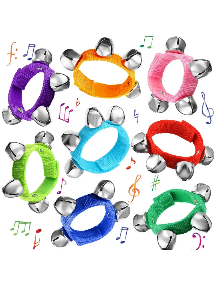 6 pièces poignet main bande Jingle cloches Percussion Shakers enfants musique jouet éducatif pour le développement de la petite enfance faveurs de fête