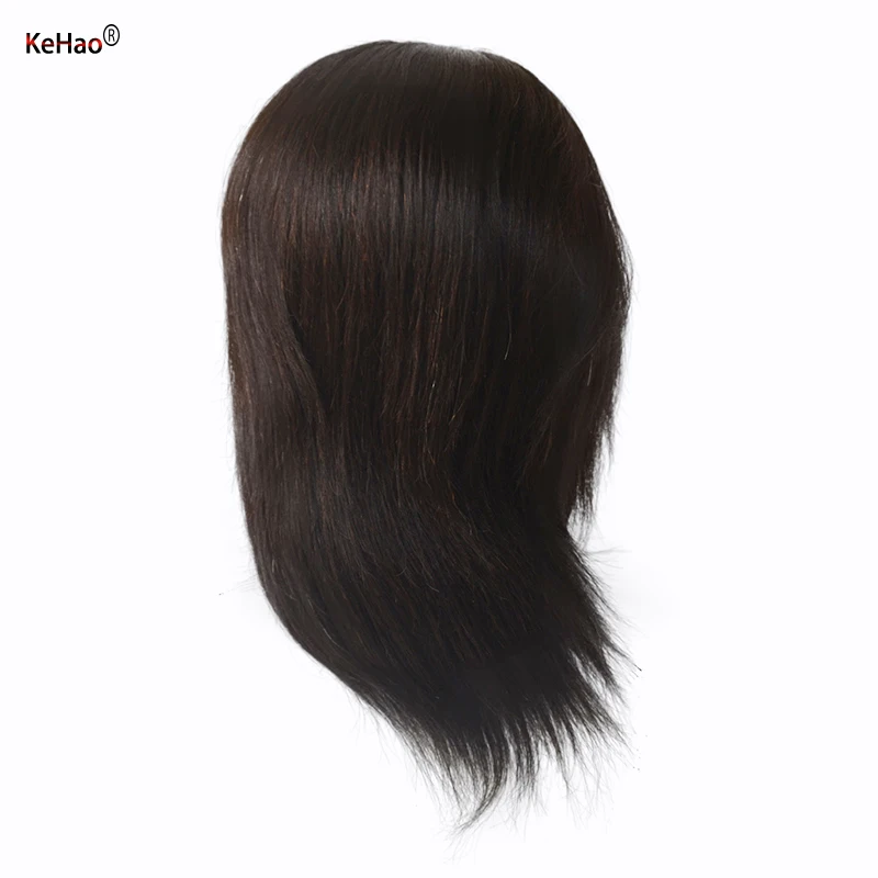 Male Mannequin Head With 100% Remy Human Hair Black For Practice Hairdresser Cosmetology Training Doll Head For Hair Styling