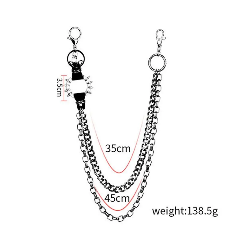 Pantalones vaqueros Retro, colgante, cadena para pantalón, Harajuku Y2K, cadena de cintura en capas, llaveros góticos de hip hop para Egirl eBoy