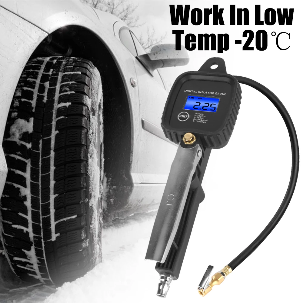 With Inflator Hose Car Tire Pressure Gauge High-precision Monitoring Inflation Gun Car Tire Manometro Digital Inflator Gauge