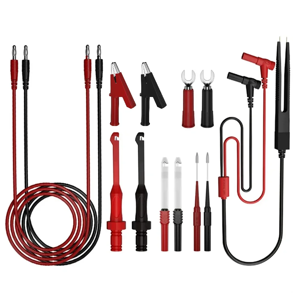Kit de sondes de test pour multimètre, ensemble de sondes de test électriques numériques avec pinces crocodiles, pince de test, sonde de test à perforation de fil et sonde arrière à broche