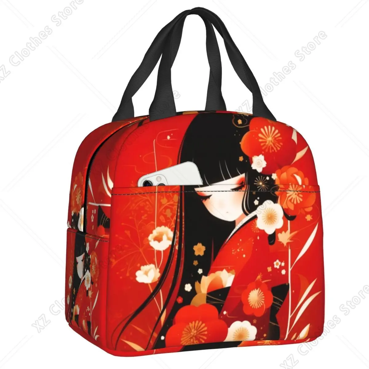 

Термосумки для ланча с изображением японских кукол Кокеши Emiko, многоразовые, для школы, офиса, для женщин и детей