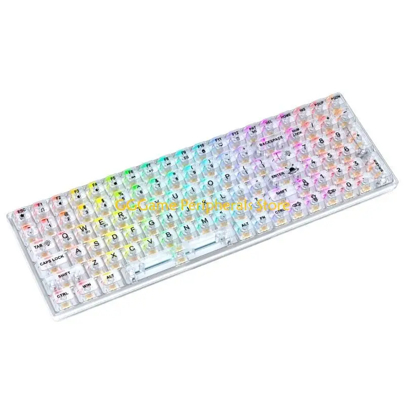 U55B Bàn Phím Cơ Không Dây Thoải Mái Có Thể Tùy Chỉnh 22 Hiệu Ứng Ánh Sáng Chơi Game PC Bàn Phím Clear Keycap Bàn Phím