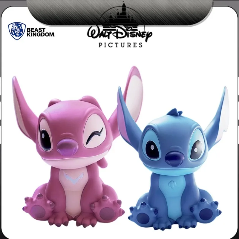 Genuine Beast Kingdom Disney Lilo & Stitch Vinyl Buddy Stitch & Angel 14cm Action Figure Ornament Model in Stock