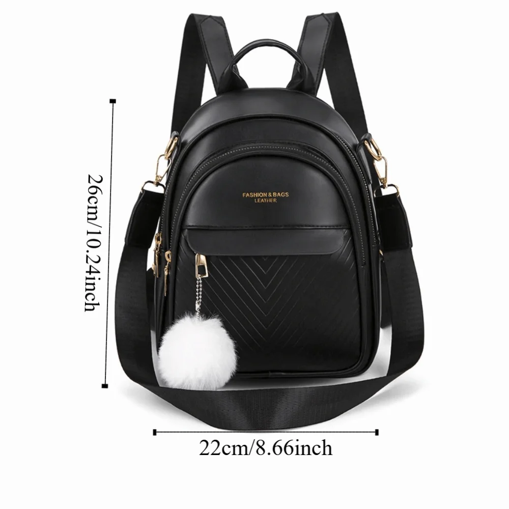 PU Leather Small Square Backpack Simple Ins PU Casual Schoolbags Light Luxury Large Capacity Mini Bags Women