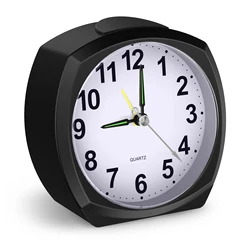 ORIA Silent Alarm Clocks Analog Alarm Clocks for Heavy Sleepers Non Ticking Bedside Clock with Luminous for Bedroom Office Desk