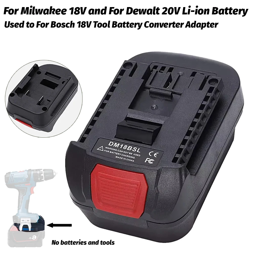 

DM18BSL для Milwakee 18 В и литий-ионный аккумулятор Dewalt 20 В, используемый для Bosch 18 В, адаптер преобразователя аккумулятора для инструмента