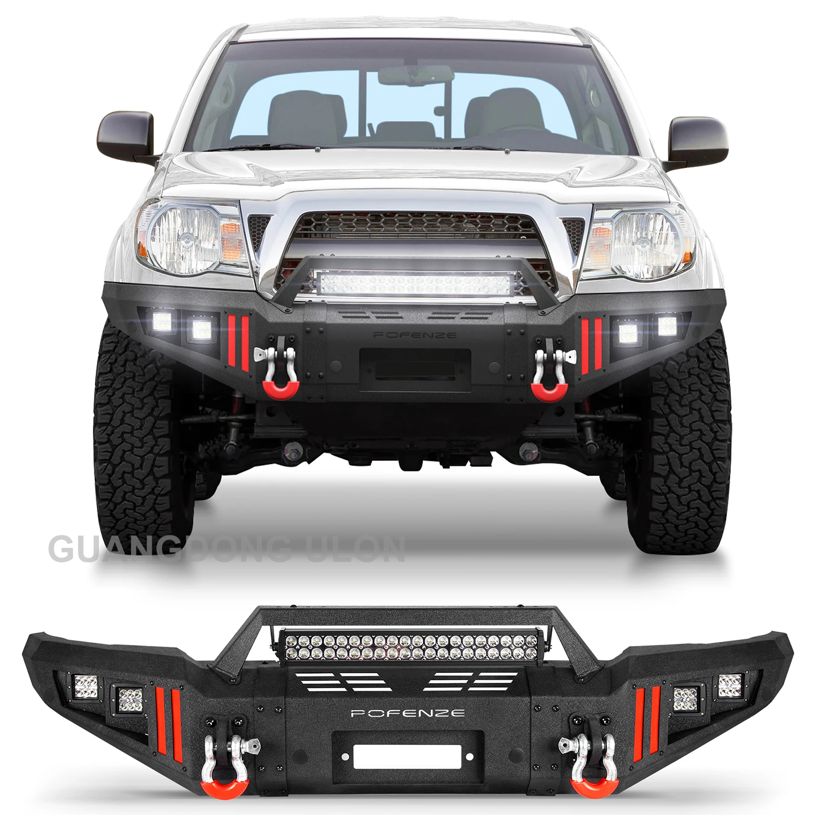 

Factory Price 4x4 Off Road Pickup Bull Bar With LED Light Winch Front Bumper For 2nd Gen Toyota Tacoma 2005-2015