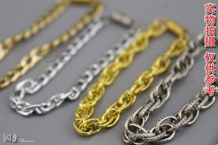 In Stock 1/6 Scale Male Soldier Mini Hip Hop Metal Necklace Model Accessories For 12inch Action Figure Doll