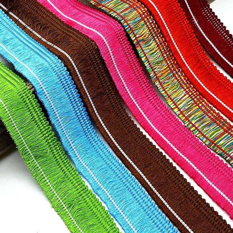 2 Yards Lace Trim 20mm Sewing Ribbon Tassel Fringe Ethnic Latin Dress Stage Garment DIY Fabric Knitted Party Curtain Decorative