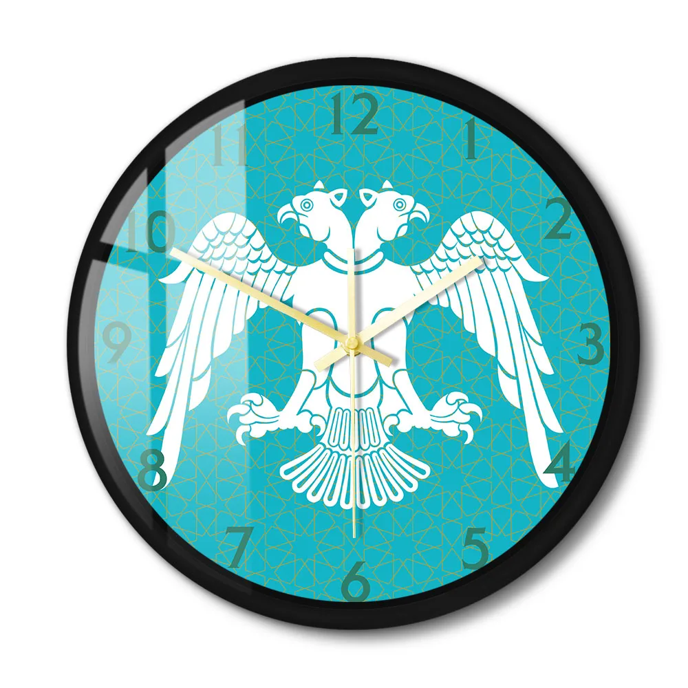 

Seljuk Turkic States Double Headed Eagle Metal Wall Clock Turkish Dynasty Decor Resurrection Osman Son Of Ertugrul Wall Watch