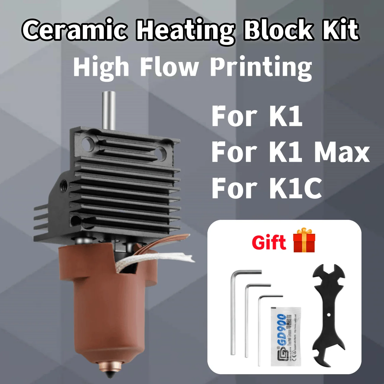 

Hotend For Creality K1C K1 MAX Ceramic Heating Block Kit 0.4mm Quick-Swap Integrated Nozzle High Flow Printing 3D Printer Parts