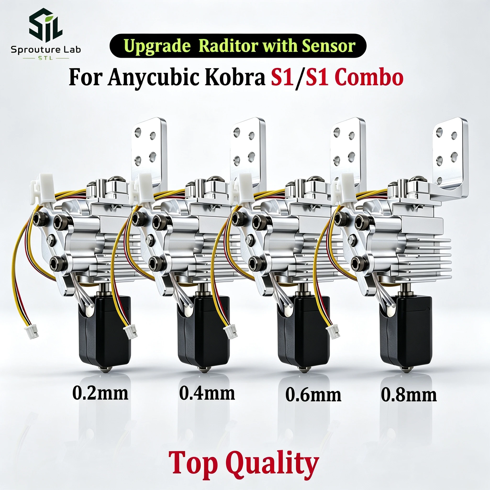 Upgrade-Kit für Schnellwechsel-Hotend, kompatibel mit Anycubic Kobra S1 S1Combo, Aluminium-Kühlkörper, Sensor-Ersatzteile