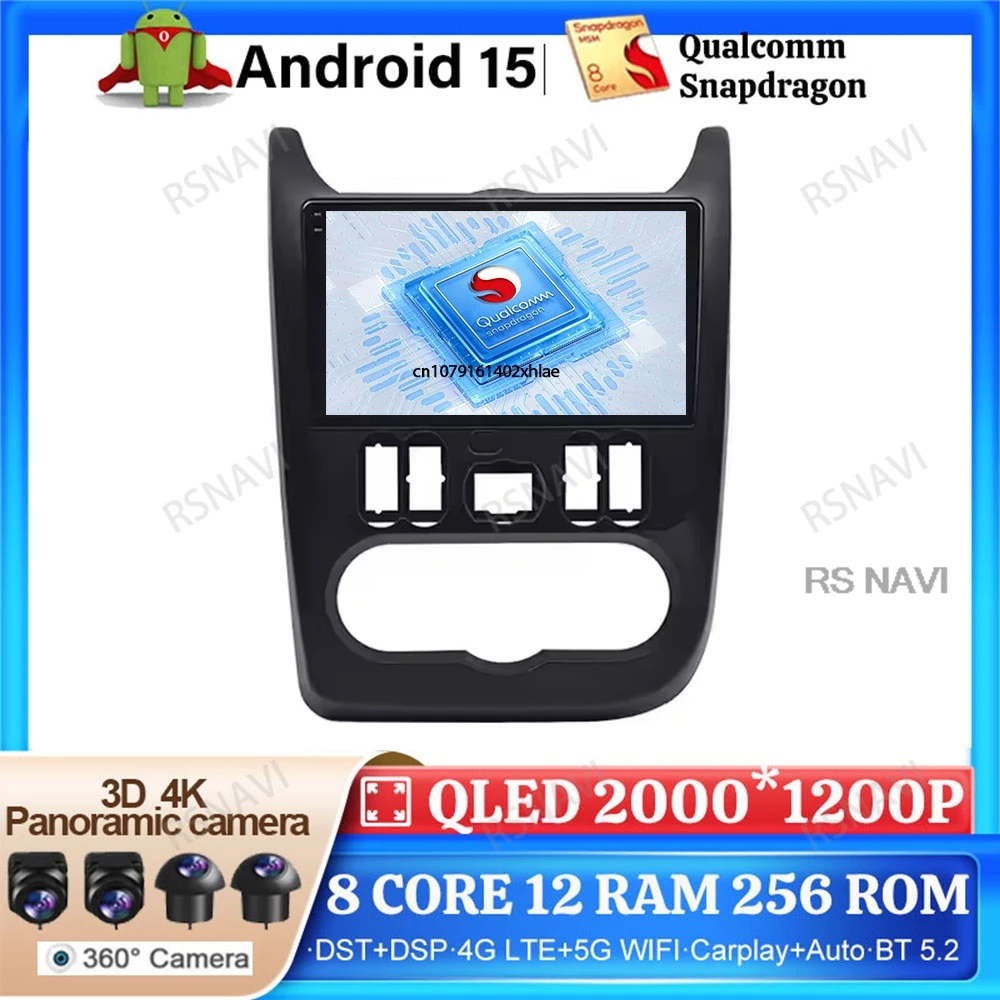 

Android 15 Car Radio For Renault Logan 1 Sandero 2009 2010 2011 2012 - 2015 Largus Dacia Duster 5G WIFI Qualcomm Head Unit DVD