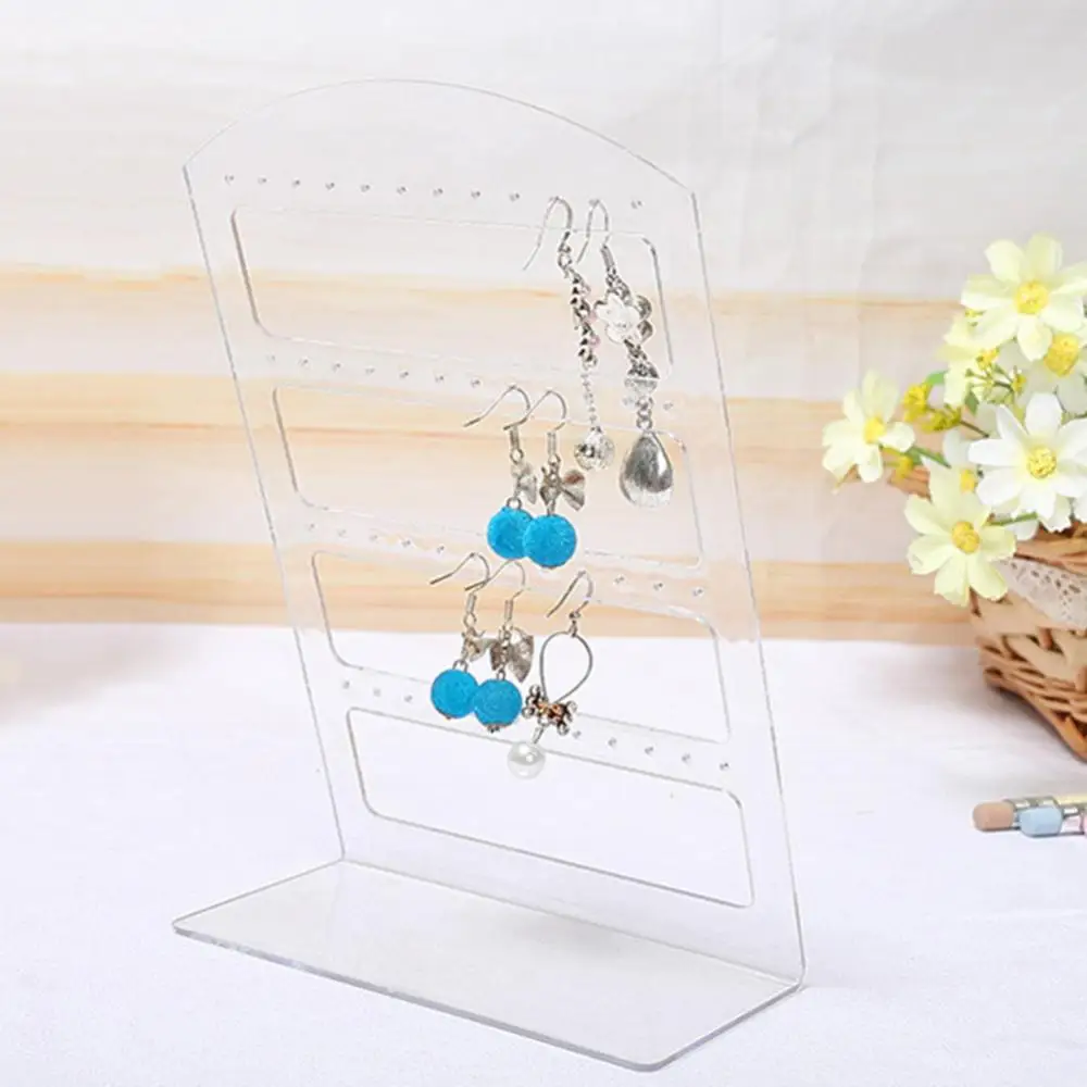 24/48 Holes Fashion Portable Earrings Ear Studs Holder Display Stand Holder Rack Acrylic Organizer Stand Storage Rack