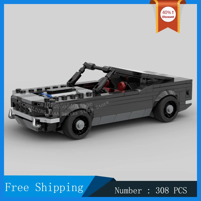 

Конструктор MOC: Классическая модель знаменитого автомобиля в стиле Fastback, игрушка-конструктор для самостоятельной сборки, коллекционная модель для демонстрации, рождественский подарок