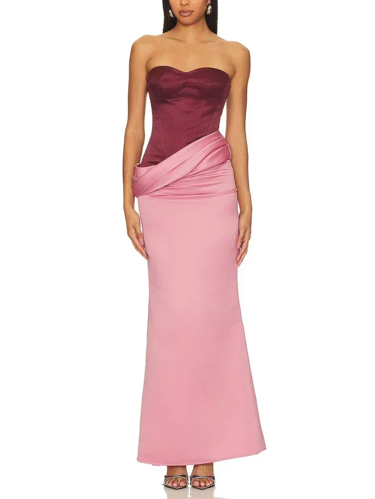 

Evening Dresses Pleat Strapless Homecoming Gown Exquisite High Quality Occasion Sleeveless Party Prom Dress for Women Customized