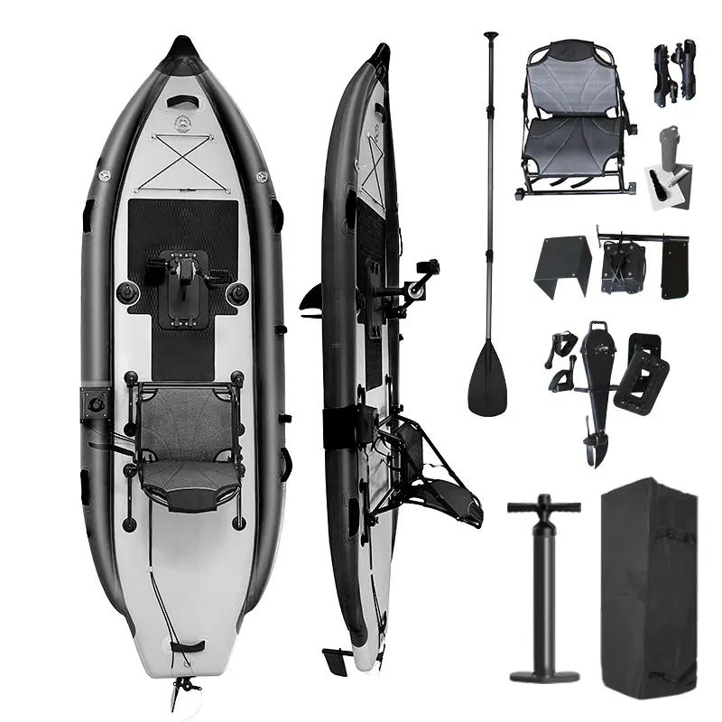 

Spatium Portable Inflatable Fishing Boat, Pedal Boat, Inflatable Pedal Kayak, Inflatable Boat, Rubber Boat One-Man Fishing Kayak
