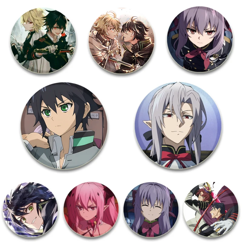 

32/44/58mm Anime Seraph of The End Tinplate Pins Character Icon Badge Handmade Brooches for Backpack Clothes Hat Decoration