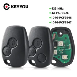 KEYYOU For Renault Duster Modus Clio 3 Twingo DACIA Logan Sandero Kangoo PCF7946 PCF7947 4A Chip Car Remote Key 433MHz No Blade