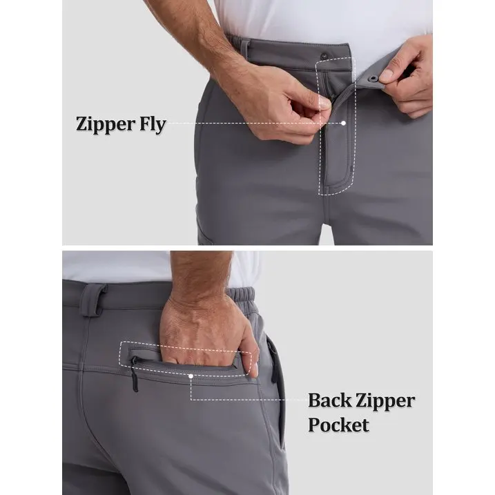 Winter Herren Wasserdichte Camping-Wanderhose Cargo Taktische Softshell Warme Fleece Winddichte Outdoor-Trekking-Jagdhose – Detail 7