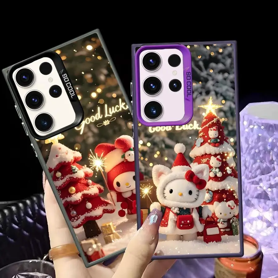 

Чехол для Samsung Galaxy S20 Plus S23 S22 S25 Note 20 Ultra S24 FE S23 S21 Задняя крышка телефона Рождественский Hello Kitty