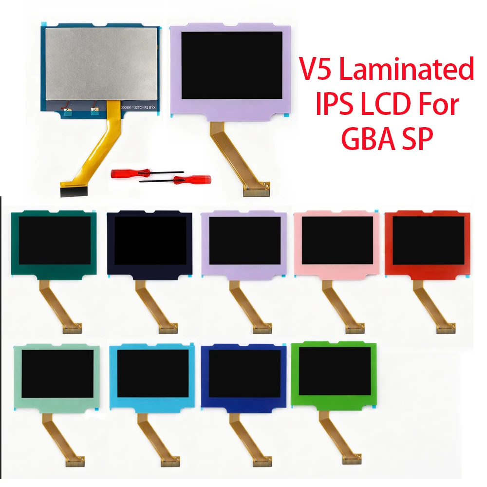 HISPEEDIDO GBA SP용 프리 라미네이팅 IPS LCD 3.0인치 V5 리얼 드롭인 스크린 교체 키트, 간편한 설치