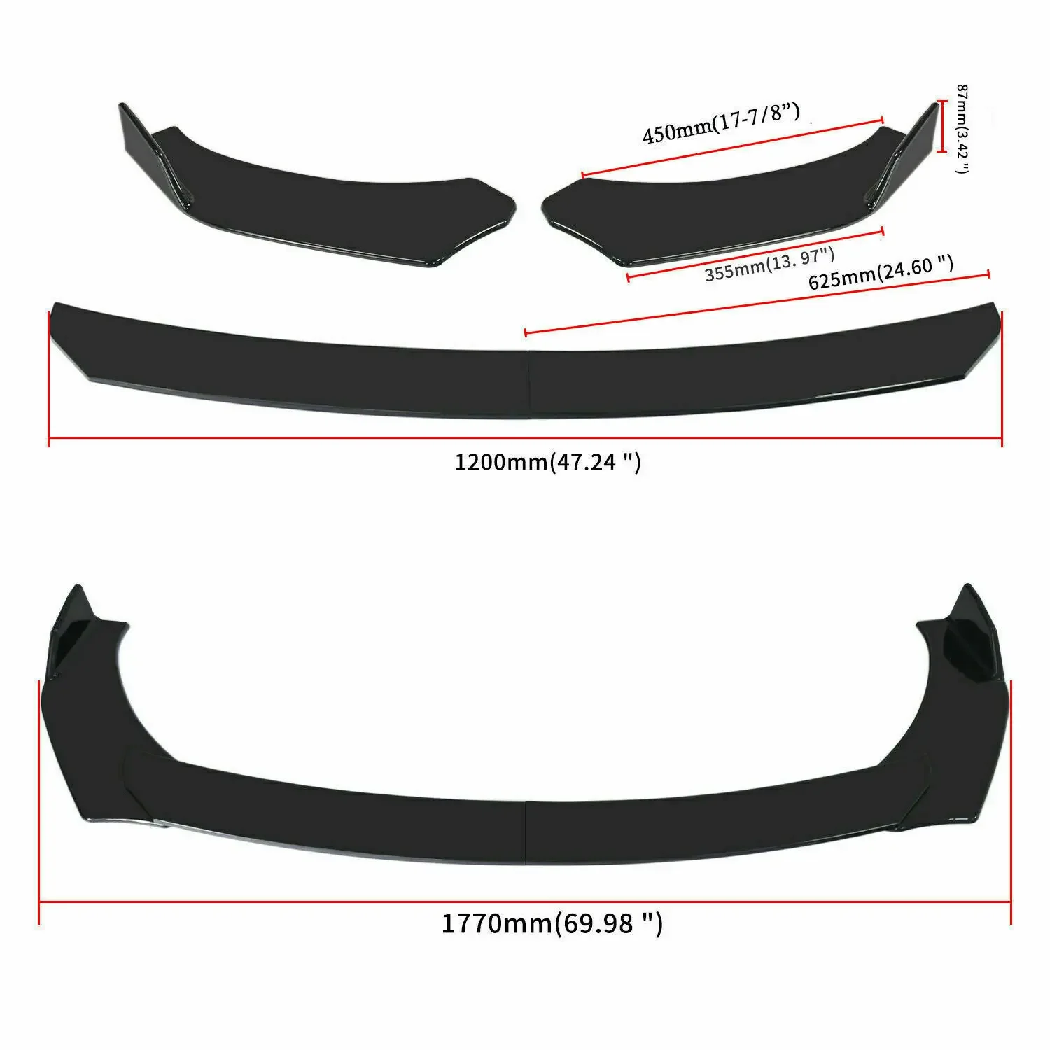 4PCS Front Bumper Lip Spoiler Side Splitter Chin Body Kit Guards Deflector  For Mazda 2 3 5 6 CX-3 CX5 2008-2021 Car Accessories