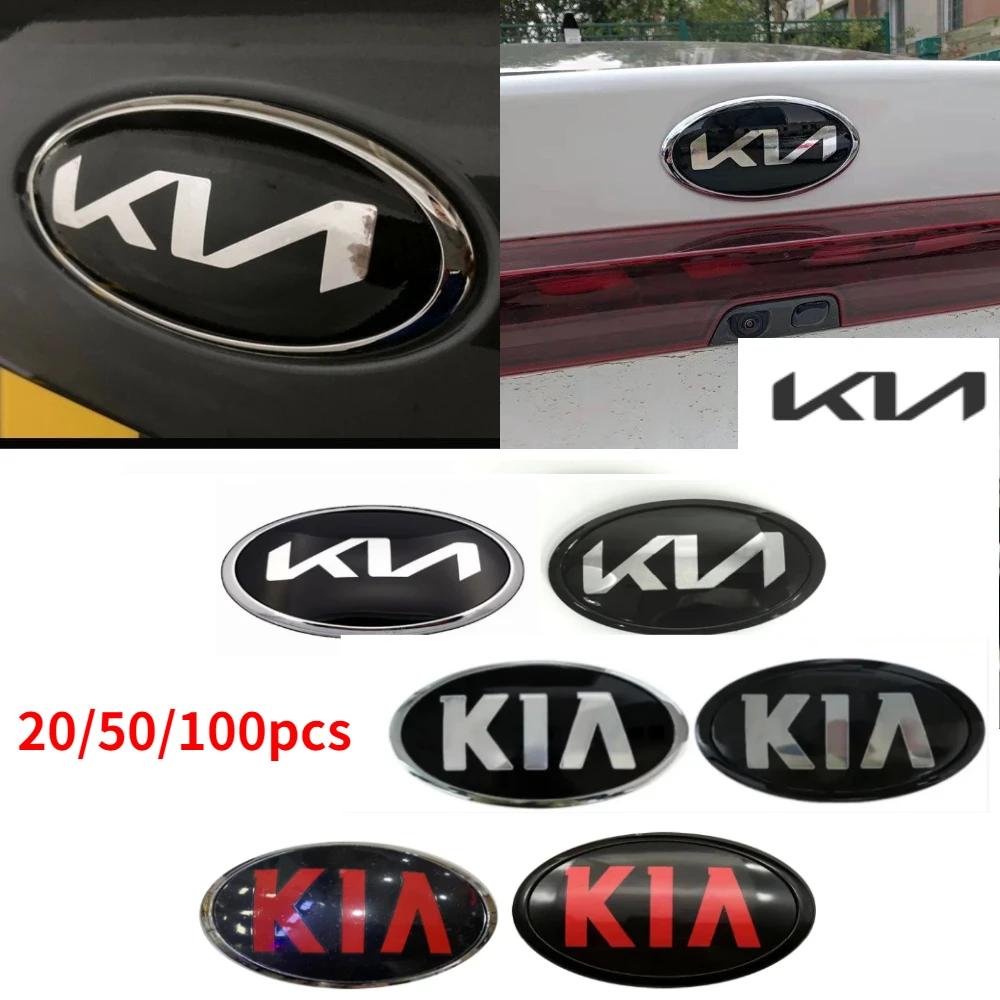 20/50/100pcs Car Front Hood Emblem Rear Trunk Badge for KIA sportage ceed sorento cerato optima picanto rio k3 k5 stonic Sticker