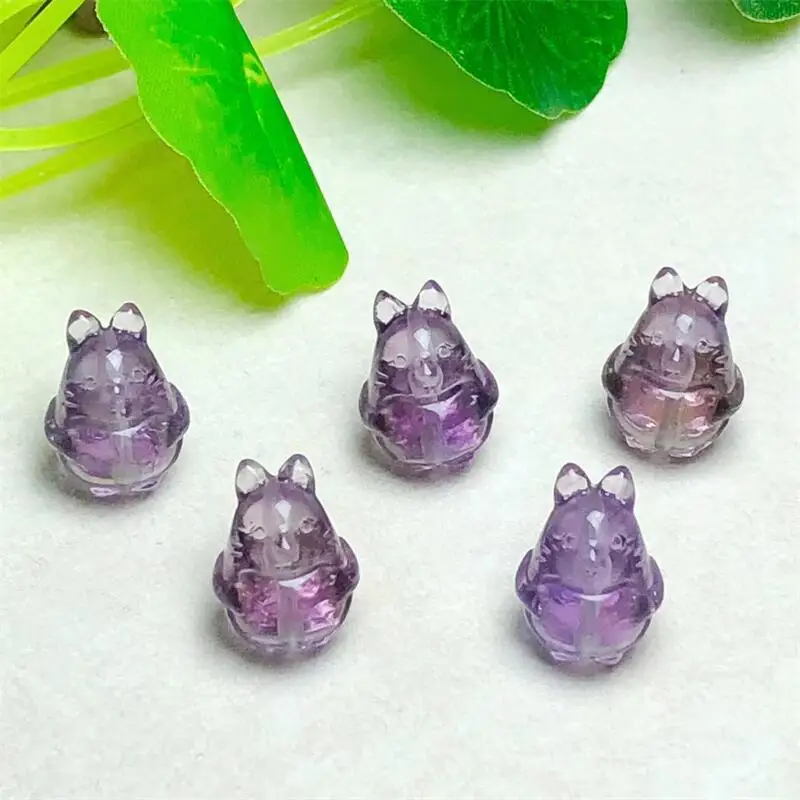 

10pcs Natural Amethyst Cartoon Pendant Crystals Healing Gemstone Reiki Jewelry Home Room Decor DIY Bracelet 13-16mm