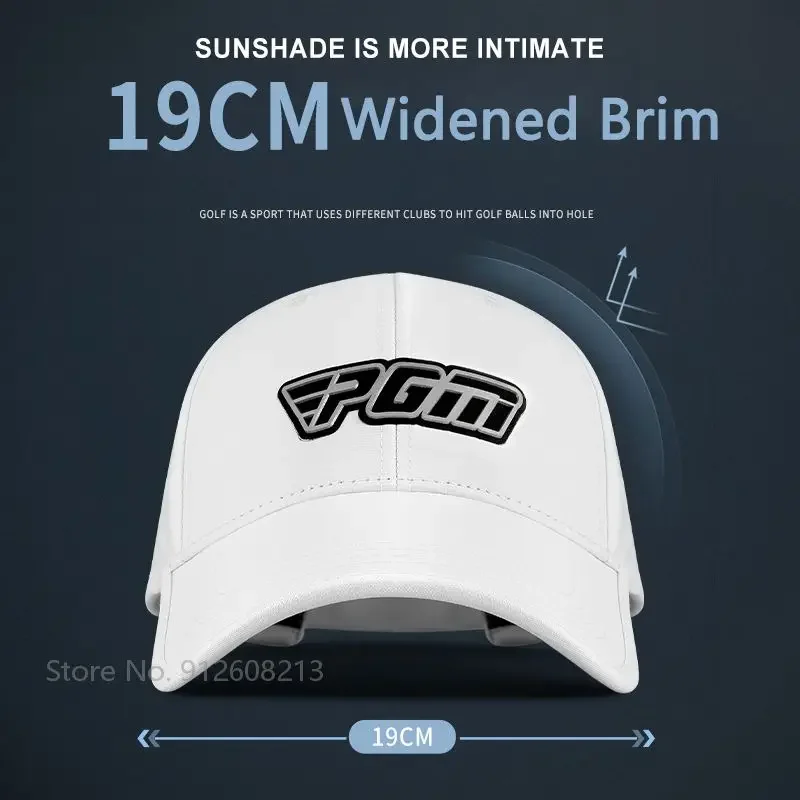 PGM Sunscreen Golf Hats for Men Breathable Mesh Golf Caps Male Adjustable UV-proof Sports Sun Visor Outdoor Widened Brim Tennis