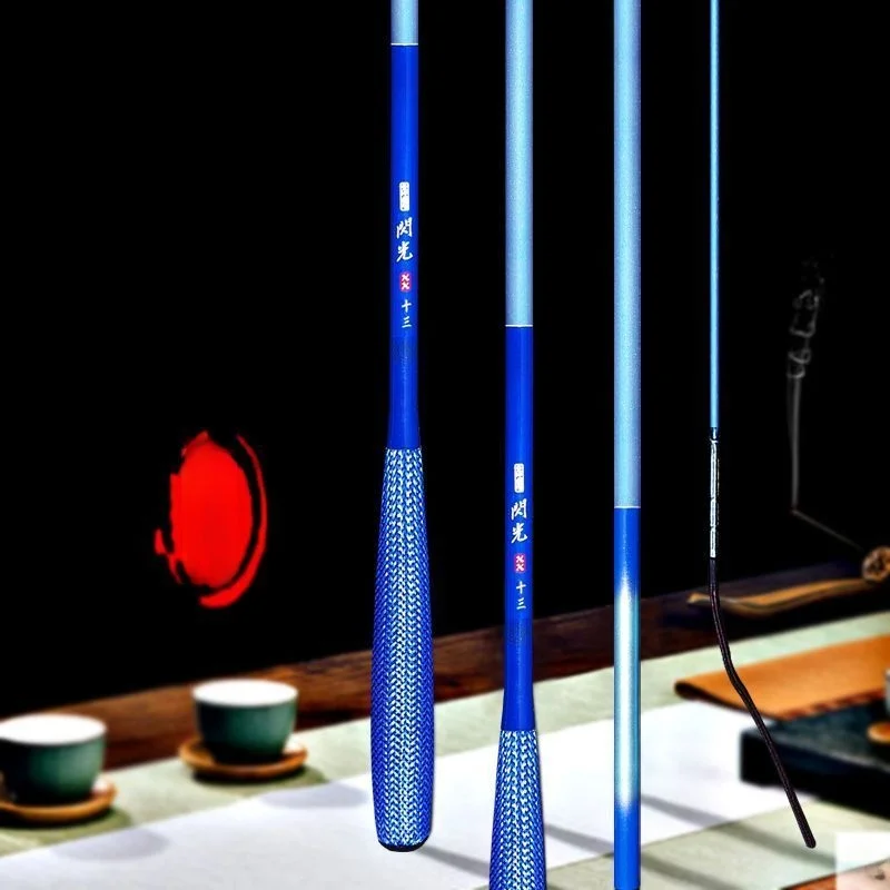 قصبة صيد كربونية خفيفة الوزن للغاية، عصا يدوية مفصلية لامعة للمنافسات، قصبة صيد الكارب فائقة الصلابة، عصا صيد سمك الكارب العشبي