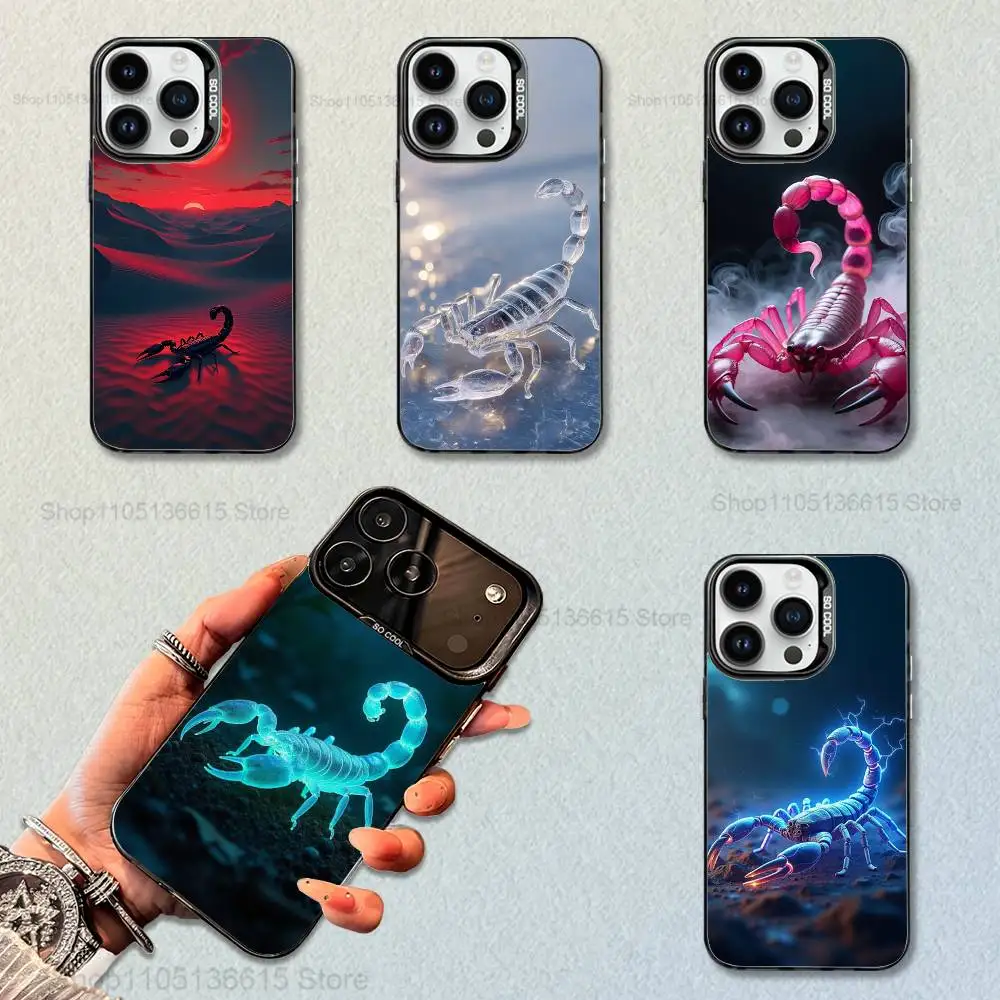 

Cool Scorpion Art Phone Case For iPhone 16,15,14,17,13,12,11,Mini,Pro,SE,XS,MAX,Air,Black Matte Silicone Cover