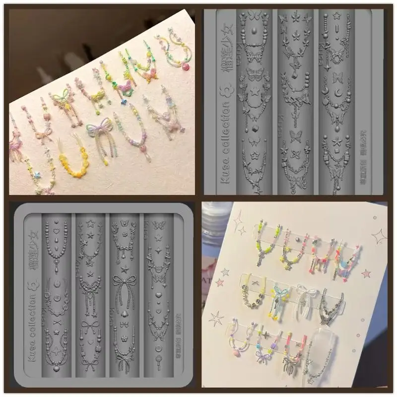 1Pcs Silicone Nail Art 3D Mold DIY Design - Butterfly Angel Fruit Decoration Self-Made Wearing Armor Tools for Creative Nails
