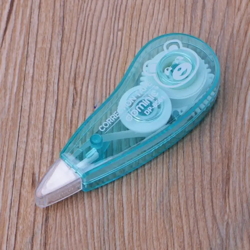 H7JF 간단한 교정 테이프 휴대용 교정 롤러 화이트 아웃 교정 테이프 눈물 방지 학교 용품